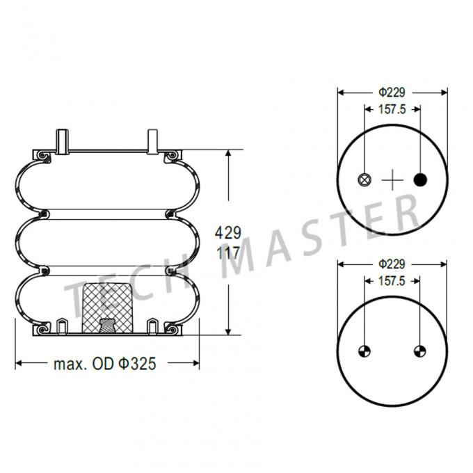 ফায়ারস্টোন W01-358-8018, কনটাইটেচ FT330-29 434 কনভার্টেড রাবার এয়ার স্প্রিংস